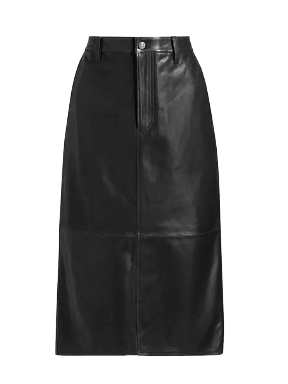 Frame 100% Lamb Leather Midi Skirt